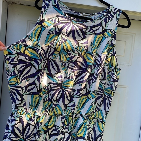 JASON WU XL Linen Romper Blue Palm Playsuit - Picture 9 of 12